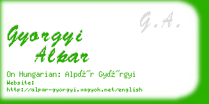 gyorgyi alpar business card